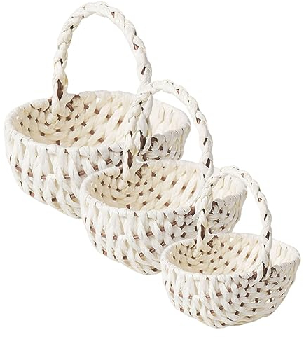 Gogogmee 3 STK tragbarer Picknickkorb Vintage Picknickkorb Blumenmädchenkorb Geschenkkörbe Aufbewahrungskörbe Aufbewahrungskorb handgeflochtener Geschenkkorb Ei Früchtekorb Keks