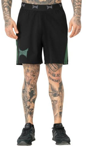 Tapout Herren Shorts Normale Passform Training Short, Black/Green, L