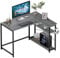 PAMRAY Bureau d'angle en L 109cm avec étagères réversibles, Table de Travail PC Gaming et étude pour Chambre, Gris