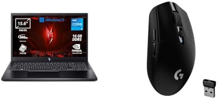 Acer Nitro V 15 ANV15-51-5673 Notebook Gaming, Processore Intel Core i5-13420H, Ram 16 GB DDR5 & Logitech G G305 LIGHTSPEED Mouse Gaming Wireless, Sensore 12K HERO, 12.000 DPI, Design Leggero
