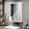 EMKE Armoire de Toilette avec Éclairage, Blanc,Armoire de Salle de Bains avec 3 Couleurs de Lumière, Réglable, Anti-Buée, Prise de Courant, Armoire à Miroir LED,50x70 cm