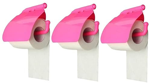 Cabilock 3er-Box Toilettenpapierständer Zubehör para Miniatur-puppenhaus-gläser Rosa Lametta-Vorhang Spender Bad Stuhlhussen Rund Spielzeug Rosy