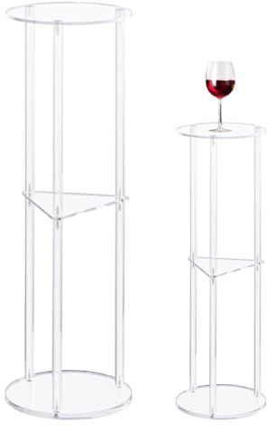 Transparenter Beistelltisch, runder Acryl-Couchtisch – Acryl runder klarer Beistelltisch – 3-stöckiger Ecktisch – Ecktisch für Wohnzimmer, Schlafzimmer, Badezimmer – 61 x 20 x 20 cm