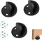 3-Pack Oval & Half Moon Floor Door Stoppers - Mounted with Screws or Self-Adhesive - Wall Protector - 45x24x26MM