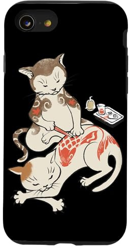 iPhone SE (2020) / 7 / 8 Japanese Traditional Tattoo Artist Cat Perform Irezumi Case