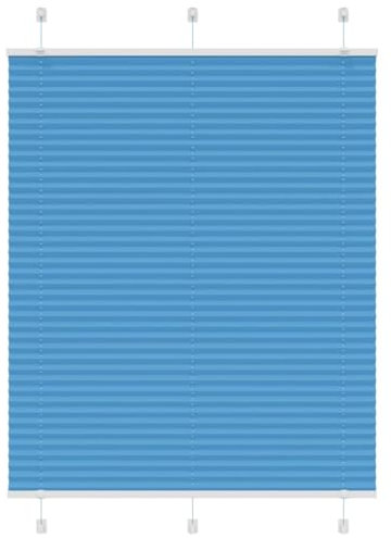 vidaXL Plissee Blau 110x150 cm Stoffbreite 109,4 cm Polyester, Faltrollo, Klemmfix, Plisseerollo, Jalousie, Rollo, Plisseerollo für Fenster