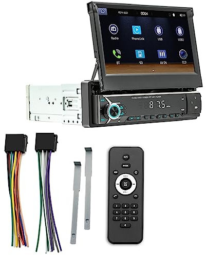 Diheohg 1Din 7 CarPlay Wireless CarPlay Android Auto Bluetooth MP5 Auto Einziehbarer Bildschirm