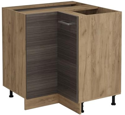 Vicco Eckunterschrank R-Line, Küchen Eckschrank, Edelgrau, 75.6 cm ohne Arbeitsplatte