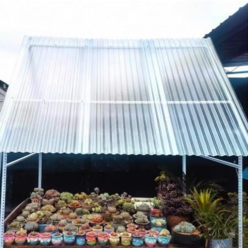 1,5mm Polycarbonat Wellplatten,Transparent Kurzrollen,UV-Beständige Dachplatten,Regendichte Tageslichtplatten,Isolierende Wandblech Dachbleche,für Carport-Gewächshäuser, 5/6/7/8 Stück(8 Pcs,0.9x1.55m/