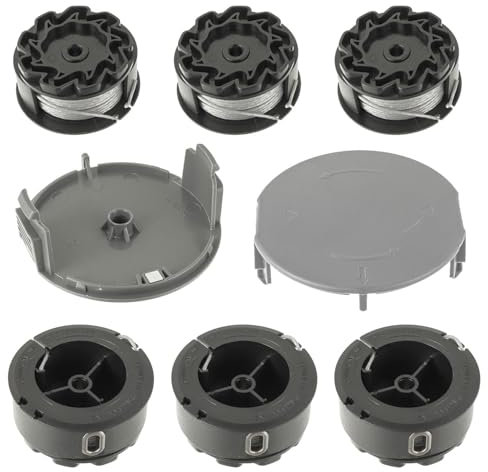 EPLZON Trimmer spool F016800570 pour Bosch UniversalGrassCut 18 18-26 18-260, avec bobine de rechange F016800570(6 Bobines de fil+ 2 Couvercle de Bobine)