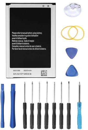 SHAWOROCE Akku EB-B800BE B800BU kompatibel mit Samsung Handy Galaxy Note 3 SM-N9000 Note 3 DuoS N9002 Note 3 LTE N9005 N9006 N9007 N9008 N9009 Li-Ion 3200mAh 3,8V mit Reparaturwerkzeugset