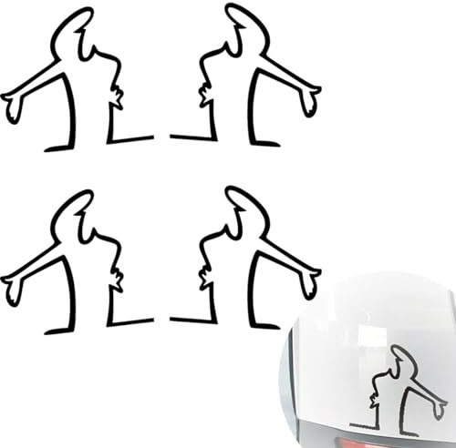 GXGM 4 Pezzi Adesivi Auto Divertenti,Adesivi Per Auto Con Promemoria Antigraffio,Adesivi Per Porte In Vetro,Adesivi Creativi Personalizzati,Adesivi Per Cartoni Animati(Nero)