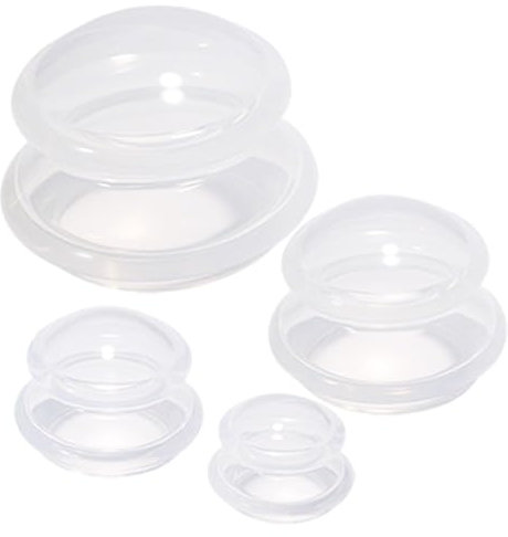4 Piezas Ventosas De Silicona Al Vacío, Copas De Vacío para Celulitis Alivio, Copas Masaje Celulitis, Silicona Translúcida, 4 Tamaños, para Aliviar Dolor, Aliviar Presión, Cuidado Corporal