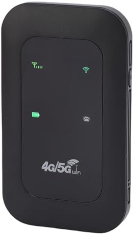 Denash Hotspot WiFi Portatile 4G/5G, Router Mobile da Viaggio con velocità di 300 Mbps, Display a LED a Colori e Slot SIM per 10 Dispositivi