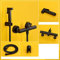 Bidet Faucets Set Hot and Cold Black Toilet Corner Valve Hand Held Hygienic Shower Head Wash Car Pet Sprayer Airbrush Tap (Black F)