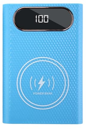 Flaroey 4x21700 Fast Charge Battery Power Case Quick Charge 22.5W Detachable Power Bank Case Without Battery 15W Wireless Charging Box Detachable 22.5W QC4/QC3.0/QC2.0 LCD Display DIY Power Bank Case