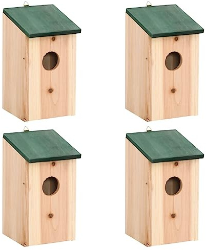 4 Stück Nistkästen für den Außenbereich, Nistkasten, Meise, Vogelhaus, 4 Stück, Holz, 12 x 12 x 22 cm