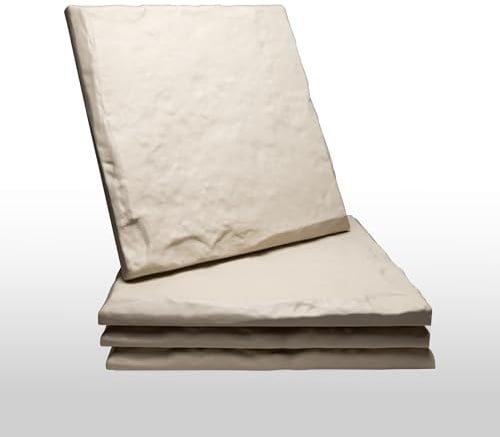 ARYEKA Garten-Trittsteine mit Erdspießen – 4er-Set, Gehwegplatten aus hochwertigem PP-Kunststoff, 39 x 39cm, Wetterfest, einfache Montage, Beige