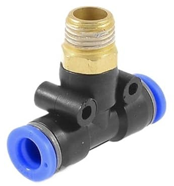 LIUCH 1 Adaptateur de coupleur pneumatique Rapide à 3 Voies en Forme T 12 mm, Filetage mâle 1/8 PT 1/4 3/8 1/2(1/8)