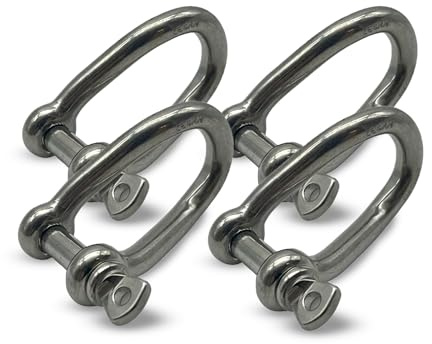 Grillo Rotondo Ritorto Inox DOJA Barcelona - Pack 4 - Grilli Acciaio Inox - M5 - Grilli Acciaio Inox Robusto con Perno Oculare, Grillo Rotondo Ruotato a 90º Flessibile e Stabile, Design Sicuro