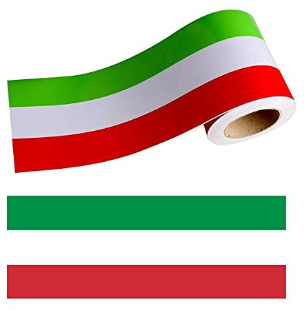 StickersLAb - Klebeband Tricolore Flagge Italien Streifen in 5 Größen (5cm, Länge - 1 Meter)
