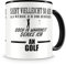 Samunshi® Ich denke an Golf Tasse Kaffeetasse Teetasse Kaffeepott Kaffeebecher Becher H:95mm/D:82mm schwarz