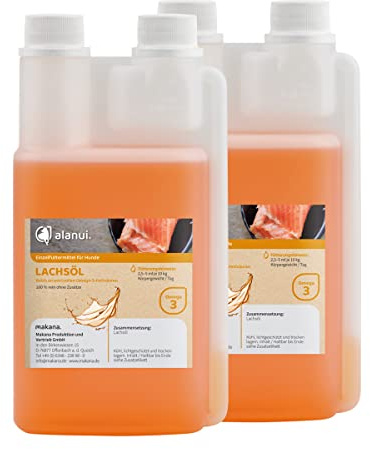 alanui Lachsöl für Hunde, 2 x 500 ml Dosierflasche