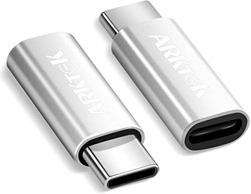 ARKTEK USB-C Adapter Lighting Cable (Female) to USB Type C Adapter for Compatible with iPhone 16 15 Pro Series Galaxy S24 Pixel 9 for One-Plus 8 Ace 3 Pro (2 Pack, Only Charging)