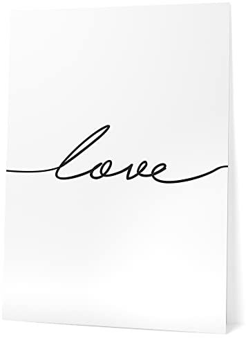 Papierschmiede® Typografie XXL Poster, 50x70 cm (B2), Wanddeko Wohnzimmer, Schlafzimmer, Küche, schwarz-weiß Bild mit Spruch OHNE Rahmen, love