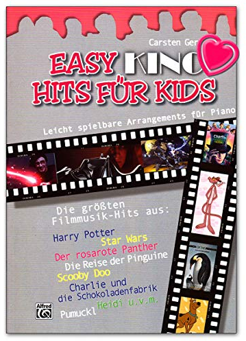 Easy Kino Hits für Kids - 12 leicht spielbare Klavierarrangements der schönsten Filmmelodien arrangiert von Carsten Gerlitz - Noten mit bunter herzförmiger Notenklammer