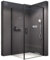 Paroi de douche d'angle en verre véritable NANO de 8mm NT416 - en option : couleur des profilés et dimensions, Couleur:Noir, Largeur élément porte:80cm, Largeur élément latéral:80cm