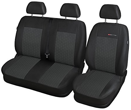 Auto-schmuck Crafter Sitzbezüge nach Maß Autoplanen perfekte Passform Schonbezüge Sitzschoner Velour + Strickpolster (Crafter Bus p1)