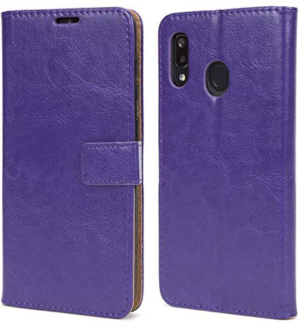 NWNK13 Samsung A20e Phone Case Premium Leather Flip Case Book Wallet Case Card Holder Media Stand Shock Proof Protective Phone Cover Compatible for Samsung Galaxy A20e Purple