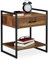 Relaxdays Nachttisch, Schublade, Industrial, Beistelltisch Wohn- & Schlafzimmer, Metall, 50x43x37 cm, Holzoptik/schwarz