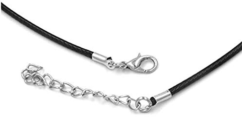 BlackAmazement Collier cordon en coton ciré noir pour homme et femme Longueur 45 cm – 50 cm Épaisseur 1 mm
