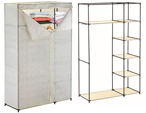 MSV XL Stoffschrank Kleiderschrank Faltschrank Campingschrank Stoff mit Kleiderstange 110 x 174,5 x 45 cm