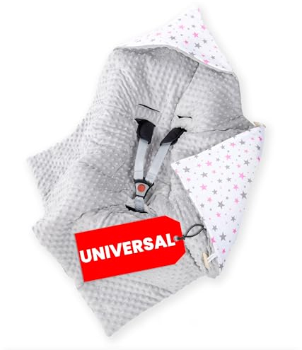 Amilian Einschlagdecke Babyschale - 90x90 cm - Baby Erstausstattung Neugeborene - für Komfort und Sicherheit Ihres Kindes für Buggy Kinderwagen oder Autositz - Sternchen Klein Rosa