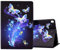 ONETHEFUL Coque Libro Étui pour Apple iPad 10.2 2021 2020 2019 / iPad Air 3 10.5 2019 / iPad Pro 10.5 2017 Tablette Housse Cover Protection Étuis avec PU Cuir et Stand - Fleur de Papillon