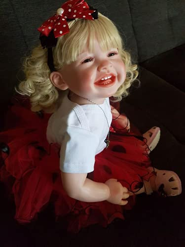 yuela 68CM Reborn Kleinkind Mädchen Große Babypuppe Handgefertigt Beliebt Unser Glückliches Babypuppe Hochwertiges Geschenk