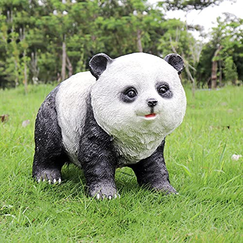 LONG-L Garten Großer Panda Statue,Outdoor Tier Schwarz-weißer Bär Skulpturen Für Rasen Hof Terrassen Dekoration,Wild Lebende Landschaft Sverzierungen,E