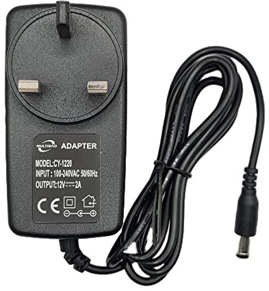Multibao 12V 2A Power Supply Adapter, AC to DC Power Supply Adapter, AC/DC Converter Adapter Driver Transformer UK Plug 5.5mm*2.1mm for LED light CCTV Camera (1)