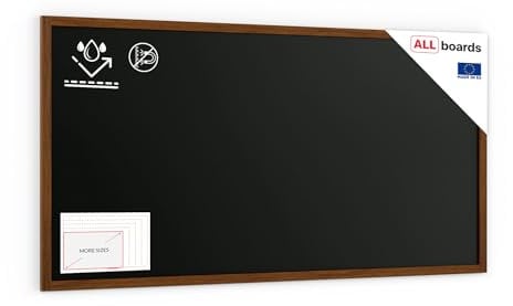 ALLboards Kreidetafel Wasserfest mit lackiertem Holzrahmen 200x100cm, Schwarz, Schreibtafel, Kreide