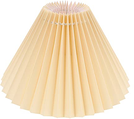 Beaupretty Medium Plissee Barrel Lampe Shades Tuch Handwerk Lampenschirm Plissee Lampe Abdeckung Tisch Lampe Schreibtisch Lampe Schatten Schlafzimmer Lampe (Aprikose)