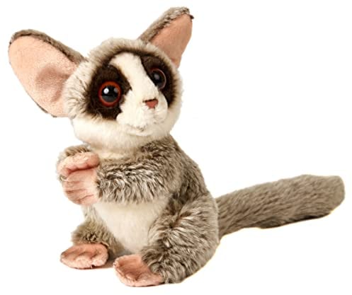 Uni-Toys - Buschbaby mit Klett, sitzend - 20 cm (Höhe) - Plüsch-AFFE, Galago - Plüschtier, Kuscheltier