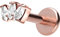 PIERCINGLINE Titan Labret mit Gewinde 3 Kristalltropfen Piercing Lippe Nase Ohr Helix Roségoldfarben 1,2 x 6 mm