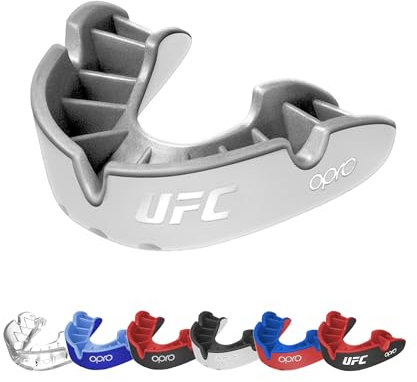 OPRO Silver Level UFC Erwachsene und Kinder Sport Mundschutz mit Etui, Mundschutz mit revolutionärer Anpassungstechnologie für UFC, MMA, Boxen, BJJ und andere BJJ (Silber, Jugendliche)
