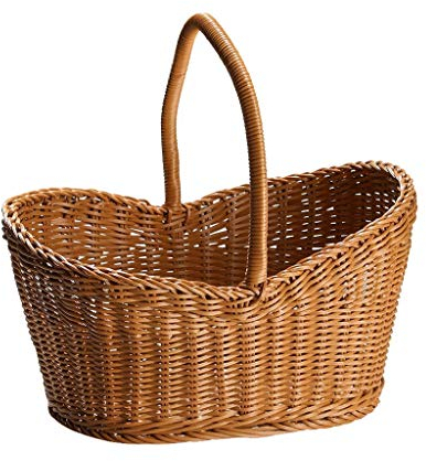 MXXHFC Tiendas-Cestas de Picnic Cesta de ratán Cesta Tejida al Aire Libre con Asas Cesta de Pascua Decoración para el hogar y Bolsa de Playa de Paja Tejida