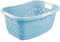 keeeper Ergonomischer Wäschekorb mit luftdurchlässigem Dekor, Anti-Rutsch-Softgriffe, 50 l, Lasse, Nordic Blue