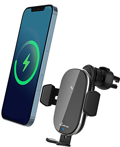 MediaRange Induktive KfZ Schnellladestation - Auto Handyhalterung mit Ladefunktion für kabelloses Laden, 15W Qi Schnellladung, USB Fast Wireless Charger, kompatibel mit iPhone, Samsung