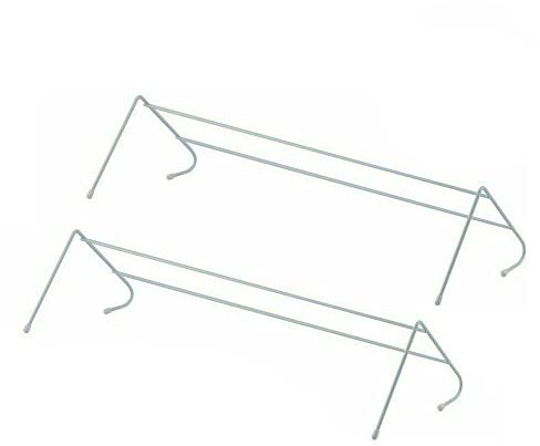 Q&H 2 Tier Clothes Radiator Airer for Indoor Limited Laundry Space - Portable 50cm Washing Line Balcony Cloth Drying Rack - Lightweight Non-Slip Airers Rubber Feet Cap Easy To Install Rail (2)